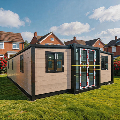 Dual-wing expandable container house