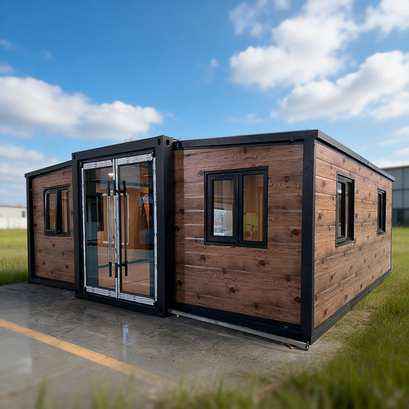 Modern Prefab Vacation Cabin with Dual-Wing Design